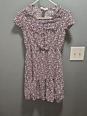 Passport Navy and Pink Floral Short Sleeve Dress